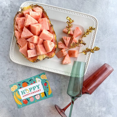 Happy Anniversary Pinkglow® Pink Pineapple Gift Box Tropical Fruit Box